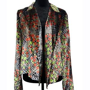 ett:twa Anthropologie Multicolored Floral Print Jacket Women’s Size 10